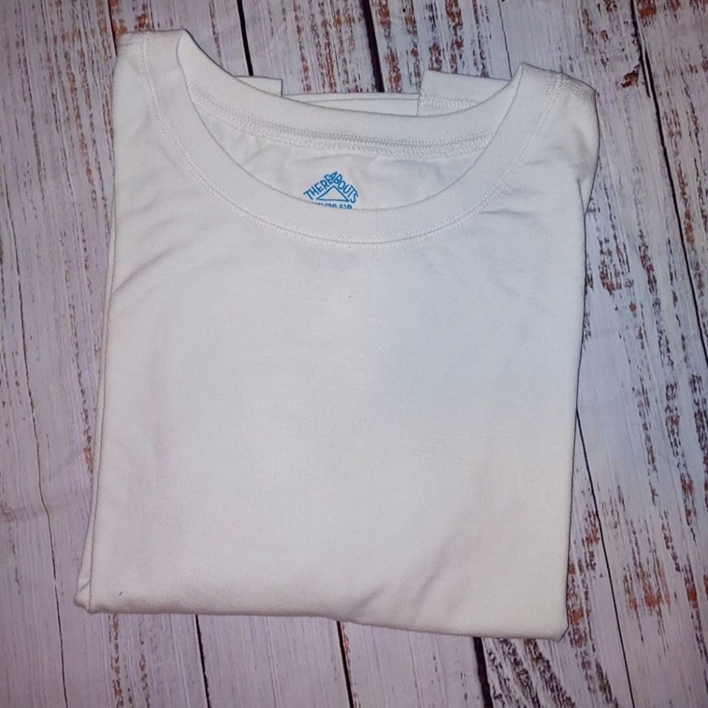 Girls' Long Sleeve T-shirt, White, 2XL (20.5)